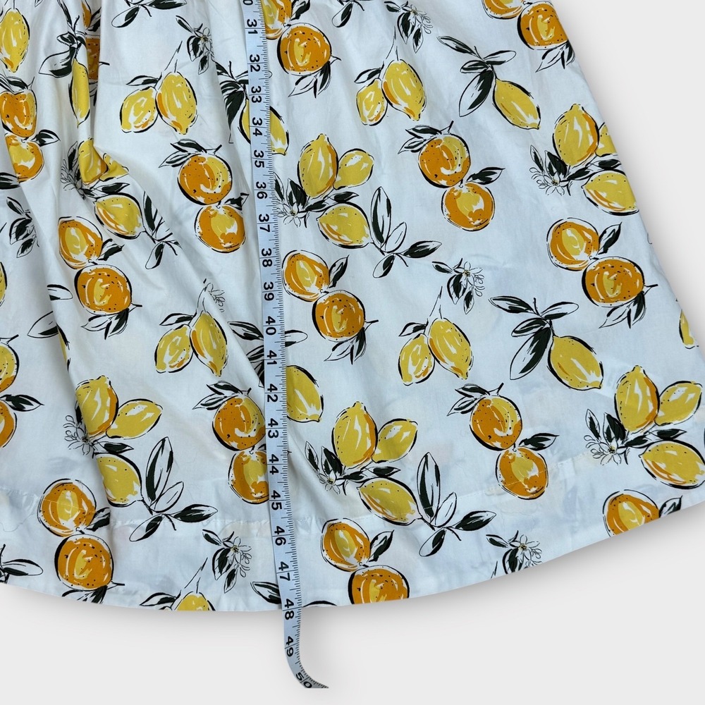 Free Assembly Lemon Print Midi Dress M Sleeveless Peek a Boo Front Smocked Back - Picture 7 of 11